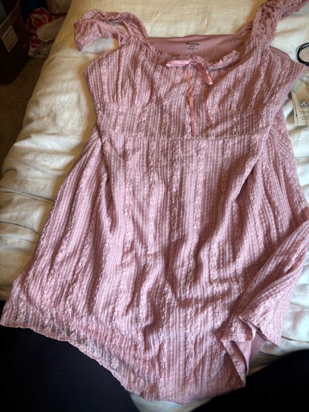 No Boundaries Dusty Pink Lace-Detail dress